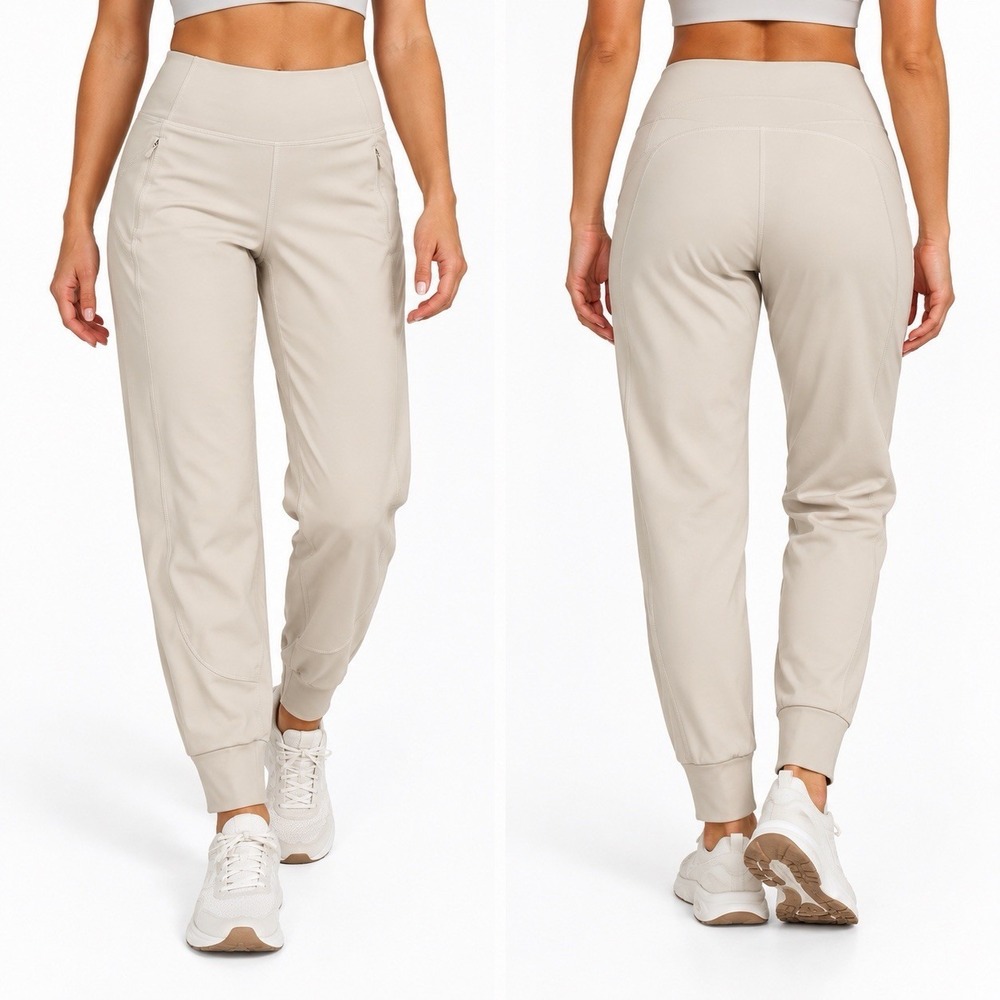 Spyder Active Women's XS Beige High Rise Jogger Pants Stretch Zip Pockets